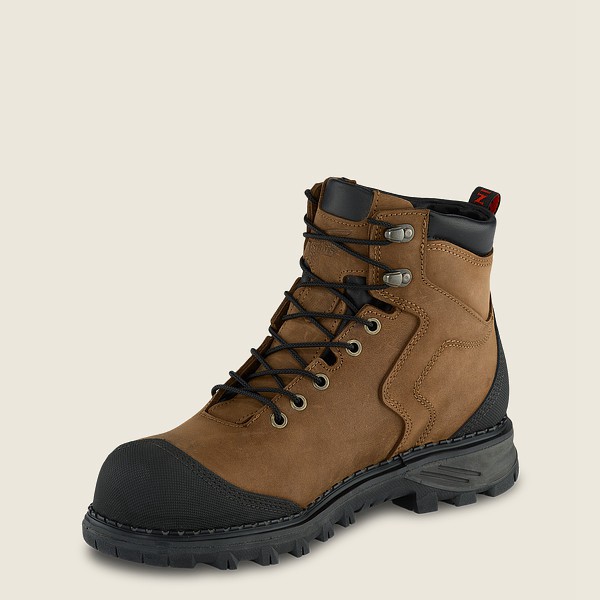 Bottes de Sécurité Red Wing - Burnside - 6-Inch Waterproof Toe - Marron/Noir - Homme 186YDQHKZ